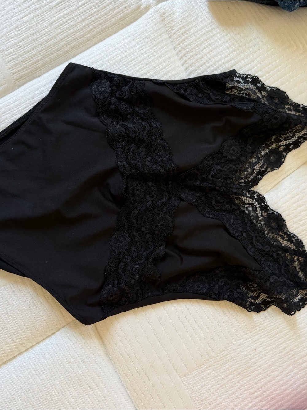 Zara Black High-Waist Lace Brief